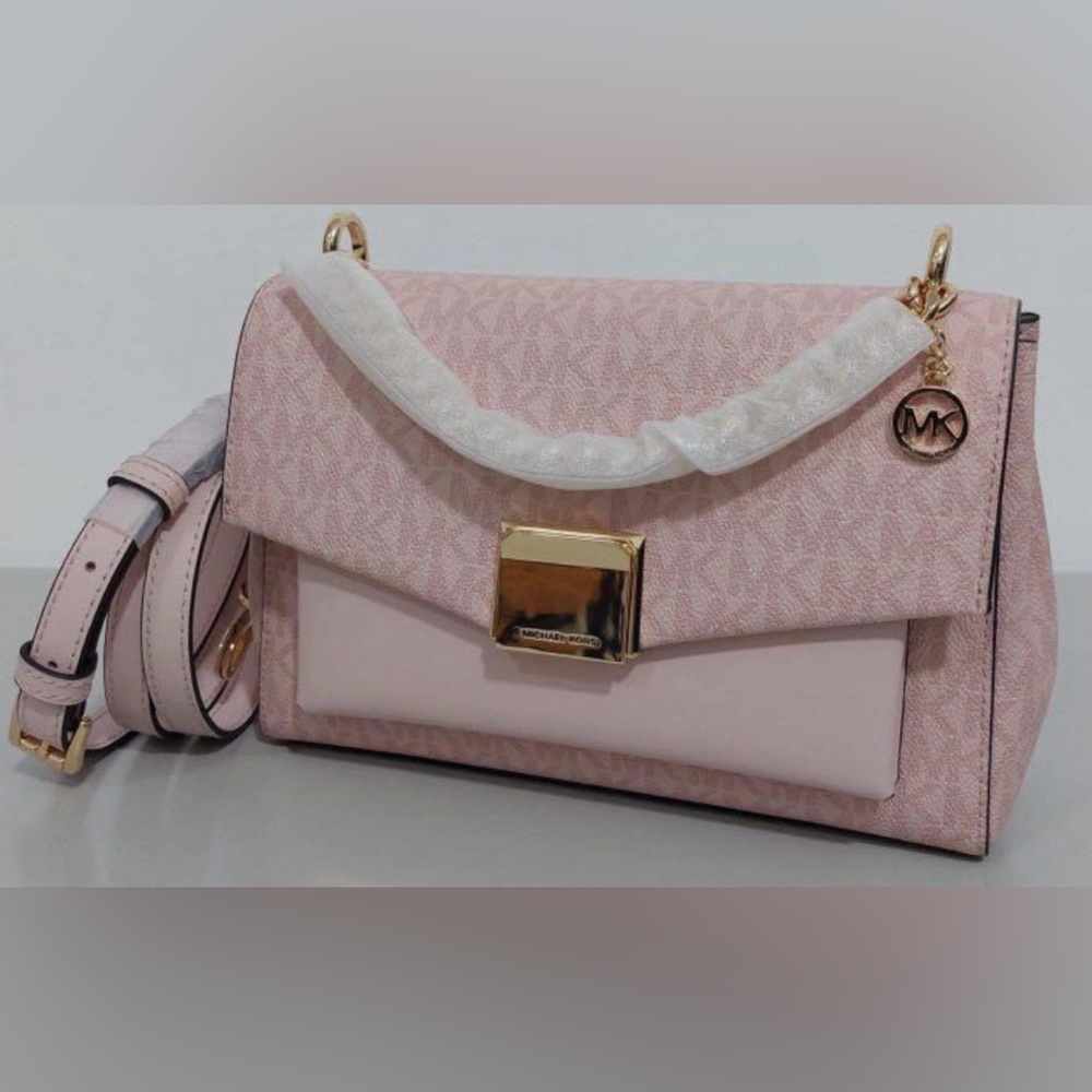 Lita Medium Two-Tone Logo Crossbody Bag NWT